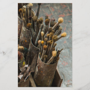 Artist Paintborstar i Rusty Tin Cans Brevpapper