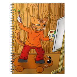 Artist Painter Cat Anteckningsbok