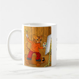 Artist Painter Cat Kaffemugg