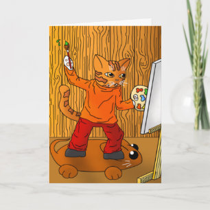 Artist Painter Cat Kort