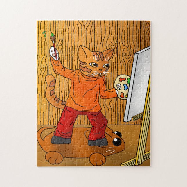 Artist Painter Cat Pussel (Vertikal)