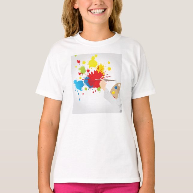 Artist Painting Girls T-Shirt (Framsida)