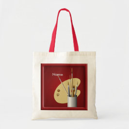 Artist Palette och Penshes Red Budget Tote Bag Tygkasse
