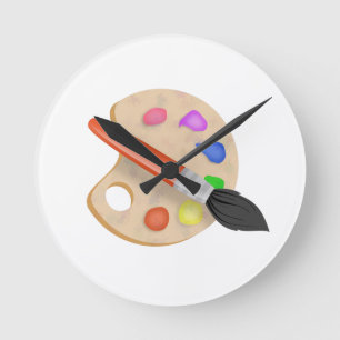 Artist Palette Rund Klocka