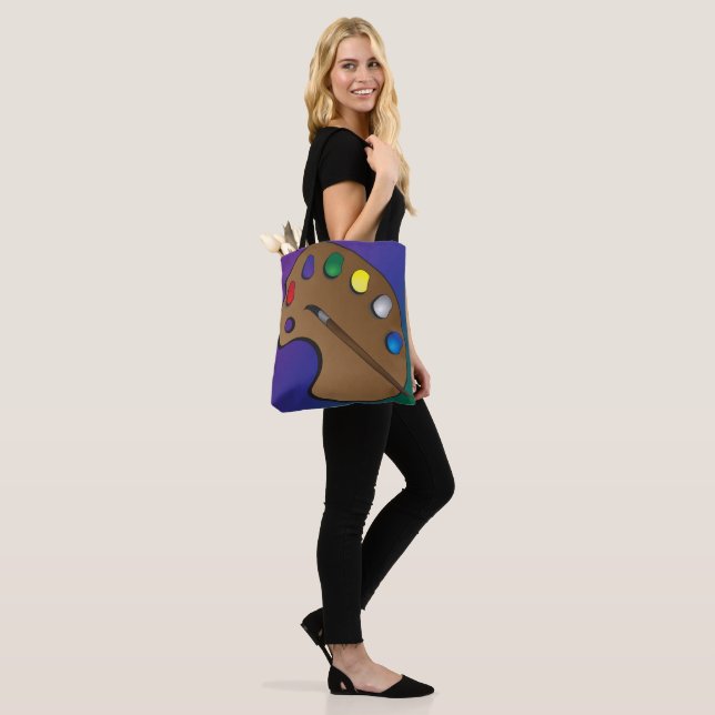 Artist Palette Thated Shoulder Tote Tygkasse (På modell)