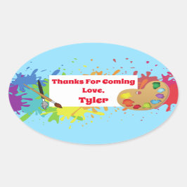 Artist Party Tack Sticker Ovalt Klistermärke