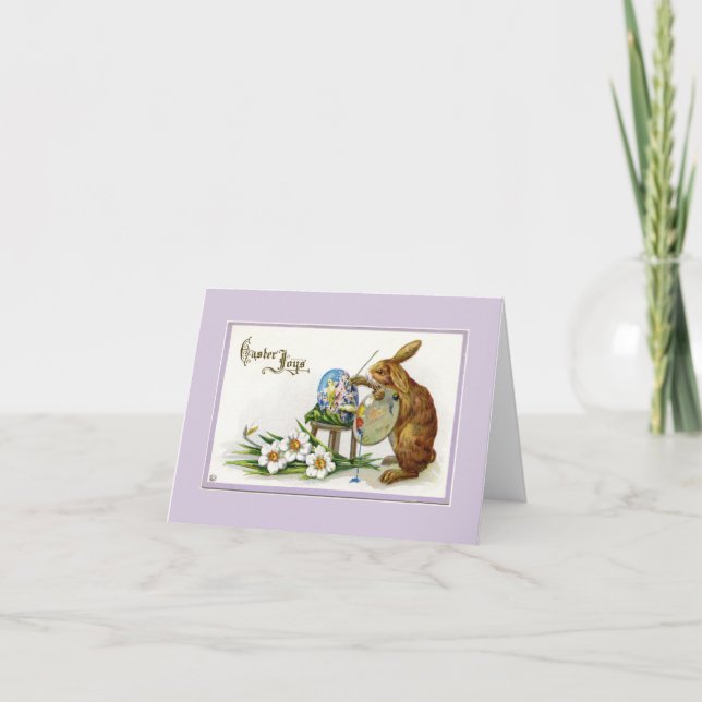 Artist Påskhare Lavender Note Card Helgkort (Framsida)