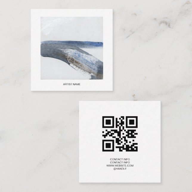 Artist QR-kod tillbaka Fyrkantigt Visitkort (Fram/baksida)