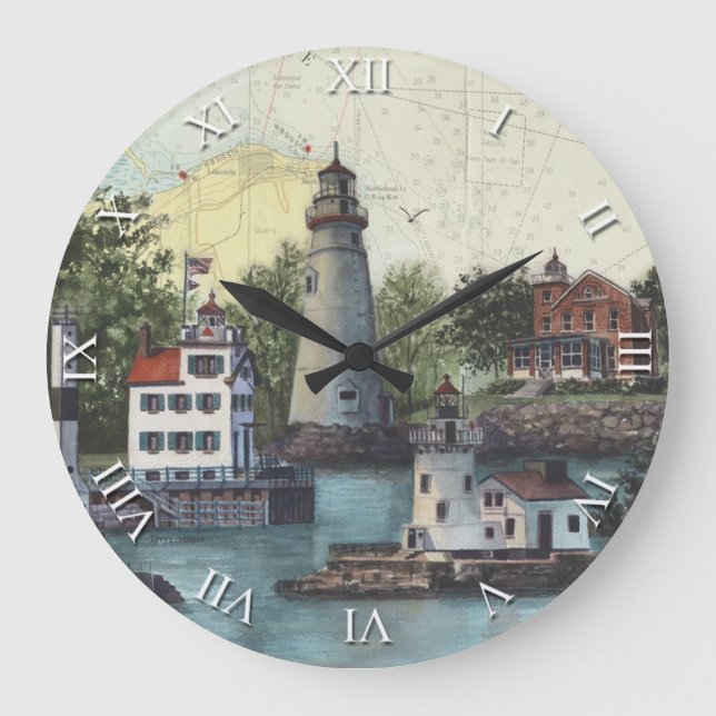 Artist Series Clock - The Guiding Lights of Ohio Stor Klocka (Framsida)