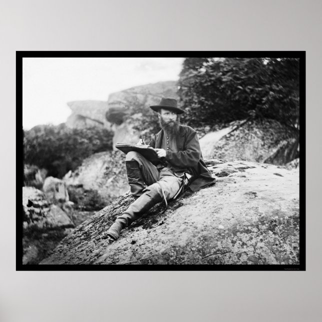 Artist Sketching the Gettysburg Battlefield 1863 Poster (Framsidan)