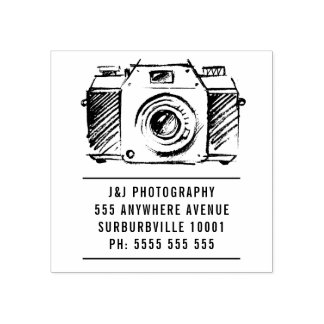 Artist SLR Film Camera Photographer Rubber Frimärk Stämpel