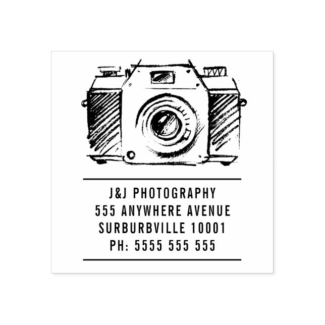 Artist SLR Film Camera Photographer Rubber Frimärk Stämpel (Tryck)