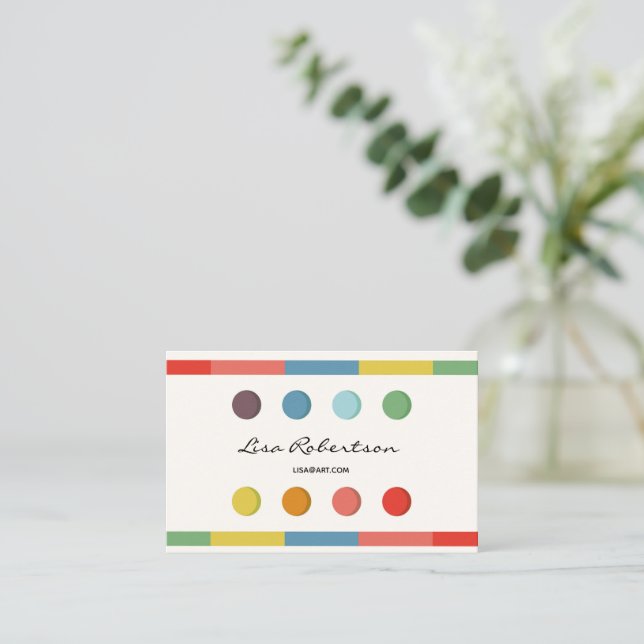 Artist Studio Art Draw School Teacher Palette-kort Visitkort (Stående Fram)