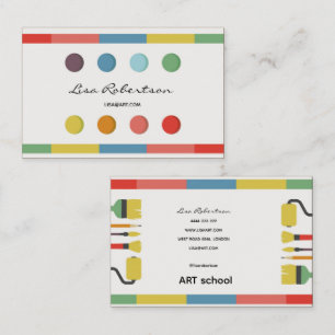 Artist Studio Art Draw School Teacher Palette-kort Visitkort