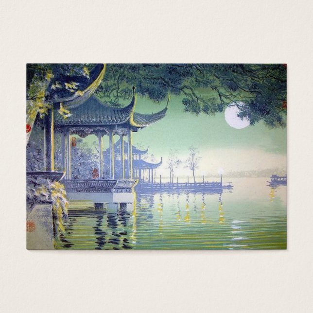 Artist Trading Card View Månebelyst kaj Visitkort (Framsidan)