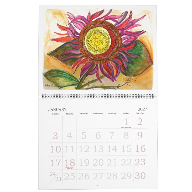 Artista Flowers Calendar Kalender (Jan 2027)