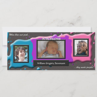 Artister Rosa & Blue Make Lila Birth Notice Meddelande