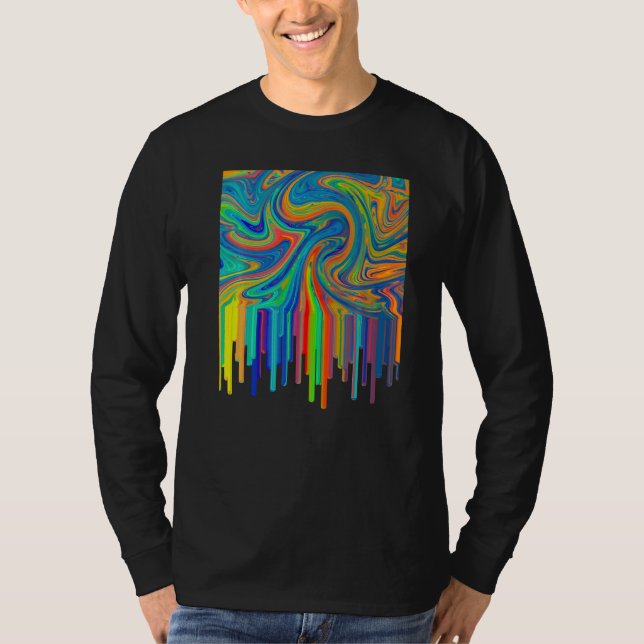 Artistic Acrylic Pouring Art Painting Artists Teac T Shirt (Framsida)