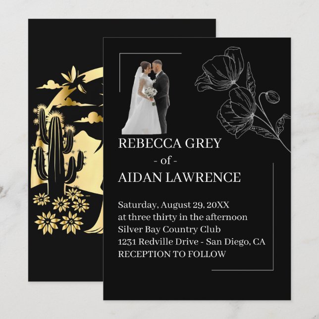 Artistic Black White Photo 2026  Inbjudningar (Fram/baksida)