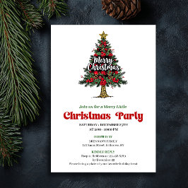 Artistic Buffalo Christmas Tree Party Invitation Inbjudningar