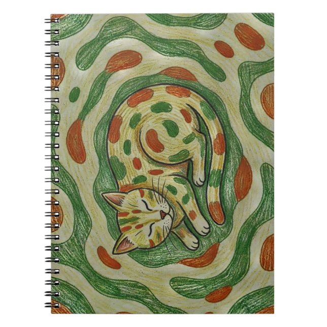 Artistic Calico Cat Camouflage Abstract Pattern Anteckningsbok (Framsidan)