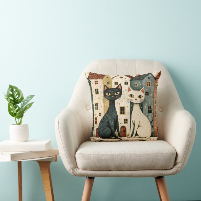 Artistic Cats Throw Pillow Kudde (Stol)