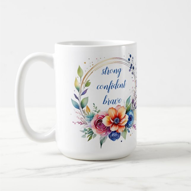 Artistic Ceramic Floral Inspirational Mug  Kaffemugg (Vänster)