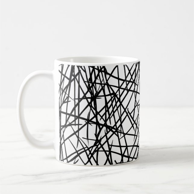 Artistic Chaotic Line Scribble Design 🎨 Kaffemugg (Vänster)