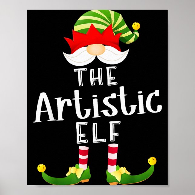 Artistic Elf Group Christmas Funny Pajama Party  Poster (Framsidan)