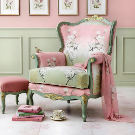 Artistic Fabric Panel Flowers Tyg
