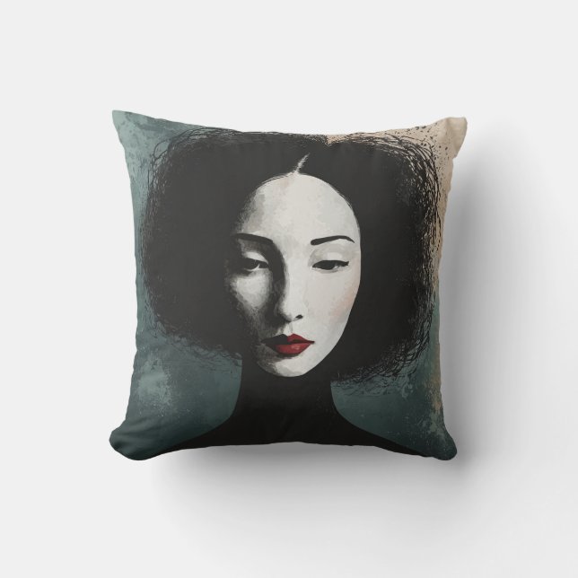 Artistic Faceless Woman Portrait Kudde (Framsida)