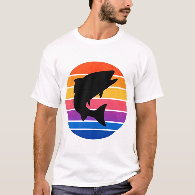 "Artistic Fish Illustration T-Shirt - Nature-Inspi (Framsida)