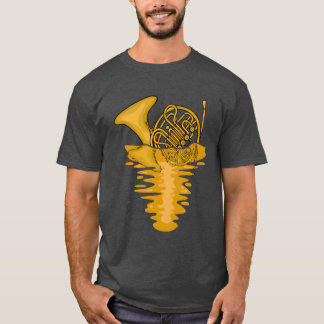 Artistic French Horn Marching Band Men French Horn T Shirt