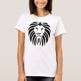 Artistic Geometric Lion Women's Denim Jacket T Shirt