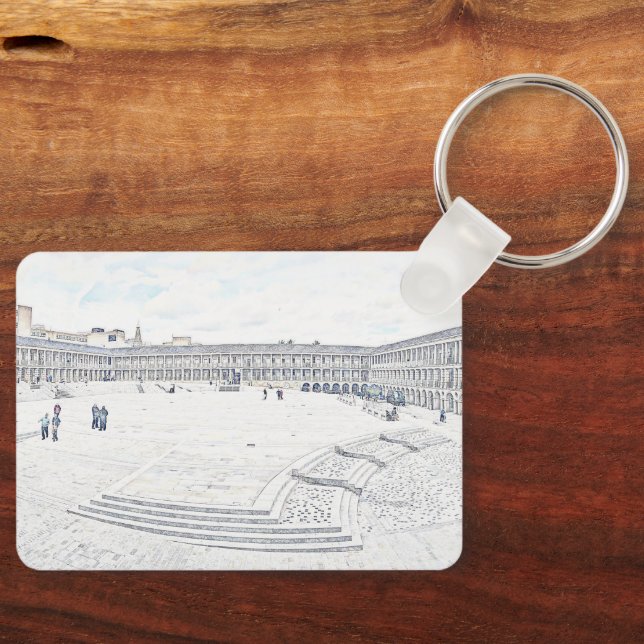 Artistic Halifax Piece Hall Heritage Landmark Nyckelring (Framsida)