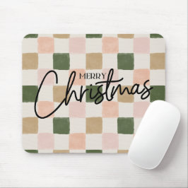 Artistic hand painted checkered Merry Christmas Musmatta