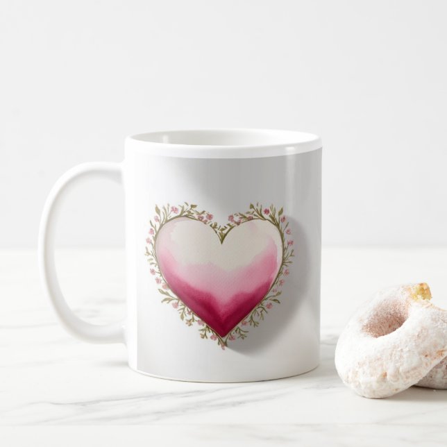 Artistic Heart-Shaped Design Kaffemugg (Med munk)
