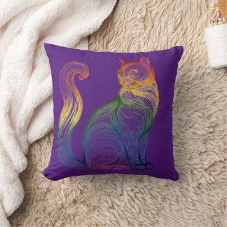 Artistic Home Decor Vibrant Swirl Cat Kudde