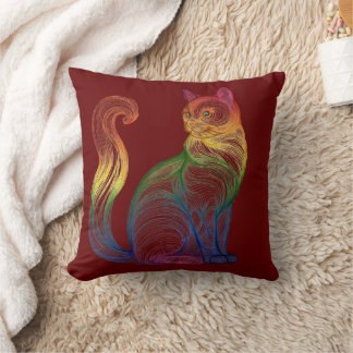 Artistic Home Decor Vibrant Swirl Cat Kudde