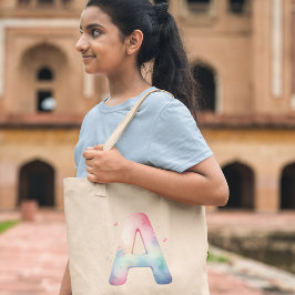 Artistic Initial 'A' - Custom Name Tote Bag Tygkasse