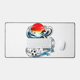 Artistic Japanese Soccer Cat for gaming, office