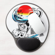 Artistic Japanese Soccer Cat for gaming, office
