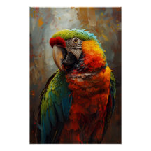 Artistic Parrot Porträtt - Vibrant Oljemålning