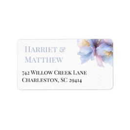 Artistic Pastel Botanical Florals Wedding Adressetikett