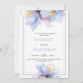 Artistic Pastel Botanical Florals Wedding Inbjudningar