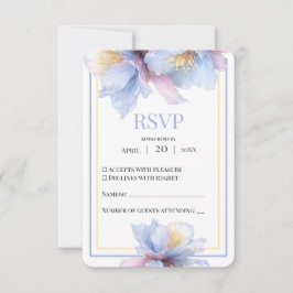 Artistic Pastel Botanical Florals Wedding OSA Kort