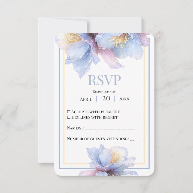 Artistic Pastel Botanical Florals Wedding OSA Kort (Framsida)