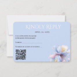 Artistic Pastel Botanical Florals Wedding QR Code OSA Kort