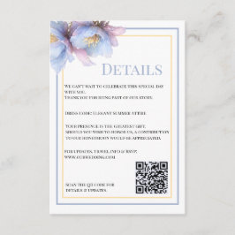 Artistic Pastel Botanical Florals Wedding Tilläggskort