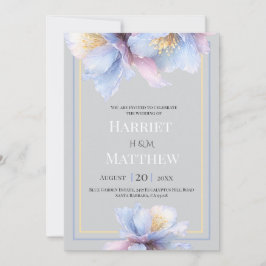 Artistic Pastel Botanical Sublime Florals Wedding Inbjudningar